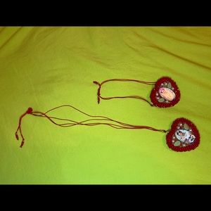 FRIDA BRACELET NECKLACE COMBO RED ARTESANAL
